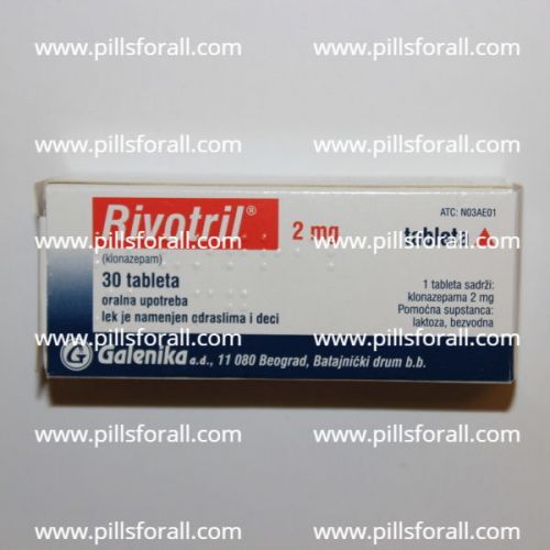 Klonopin/Rivotril (Clonazepam)  by Galenika labs 2mg  x 180. EU to EU only